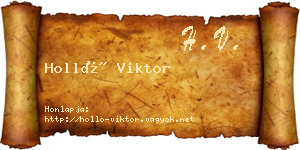 Holló Viktor névjegykártya